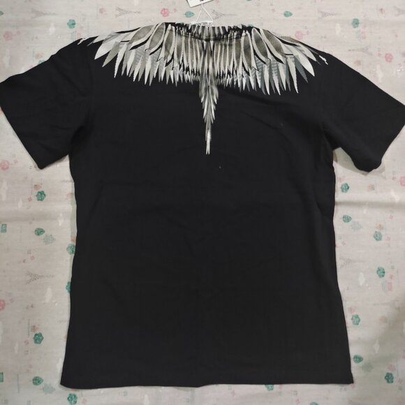 Marcelo Burlon Wing Print Streetwear Black Short-Sleeve T-Shirt - Picture 4 of 5